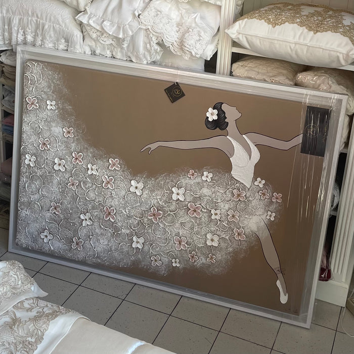 ART MAIORA Quadro Con Cornice Dipinto A Mano Su Tela "Ballerina" Made In Italy