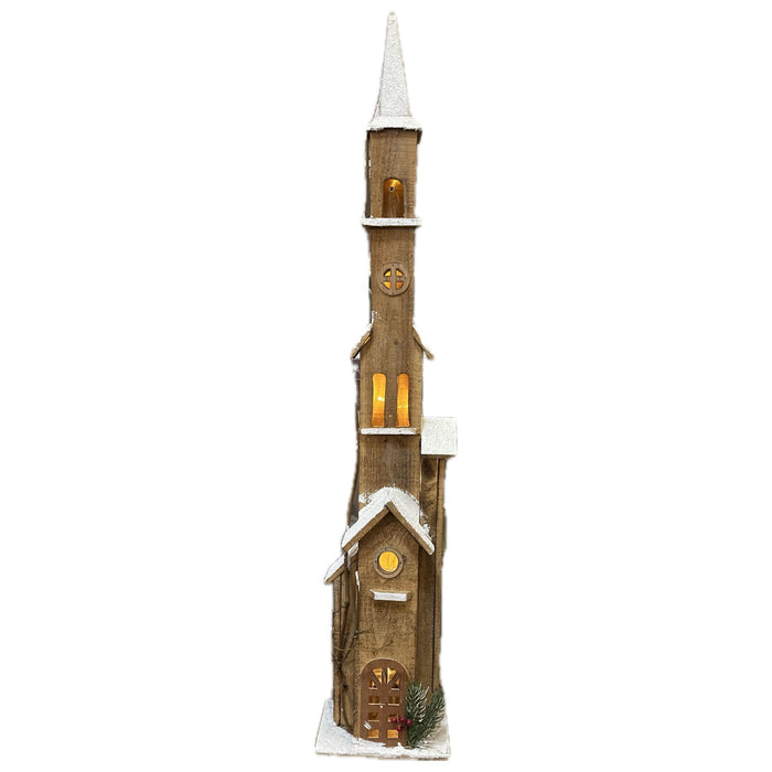 BIANCHI DINO Campanile Innevato in Legno con Led