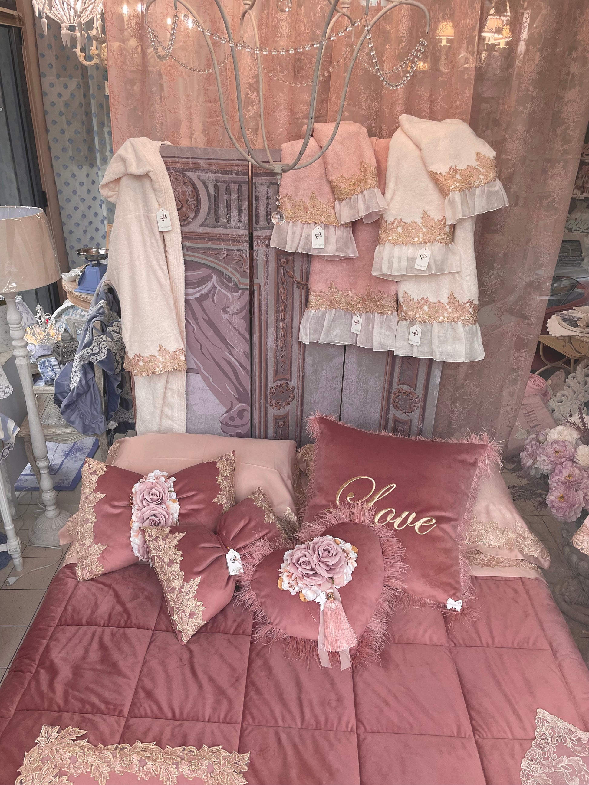 Cuscino Sweet Pillow rettangolare a righe rosa antico Carlotta