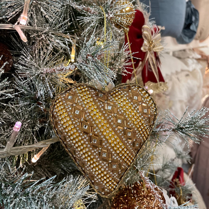 FIORI DI LENA Cuore Dorato Con Cristalli