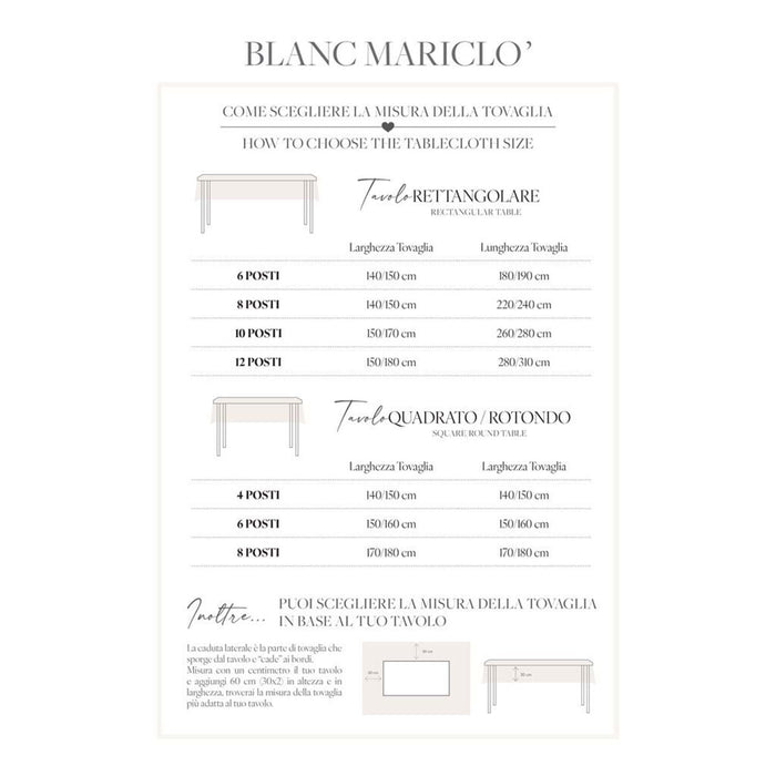 BLANC MARICLÒ Tovaglia in Pizzo " DENTELLE "