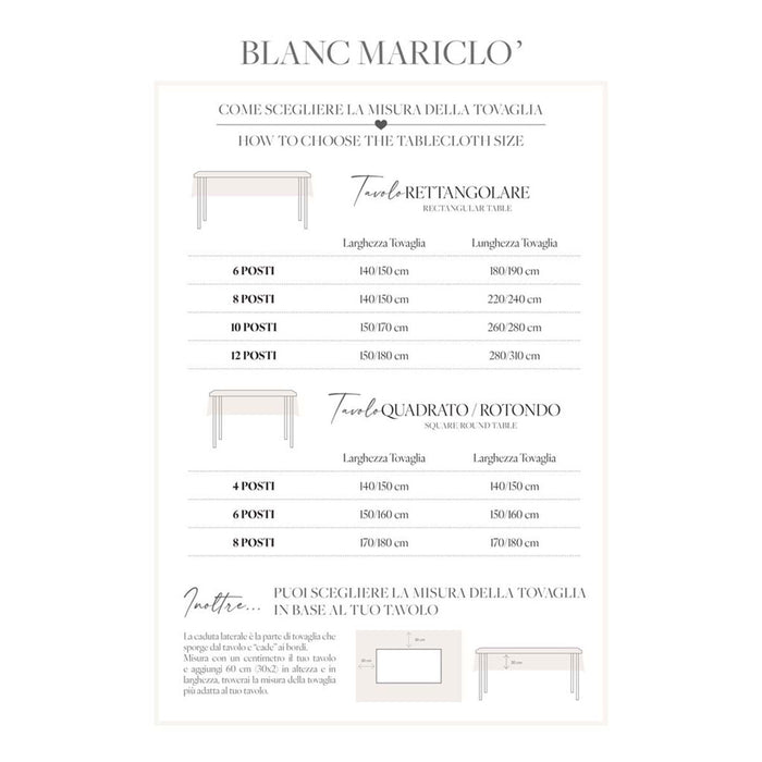 BLANC MARICLÒ Tovaglia con Pizzo " BAROCCO "