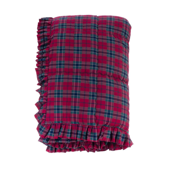 BLANC MARICLÒ Trapunta Singola Tartan  370 GSM " MONTANA RED "