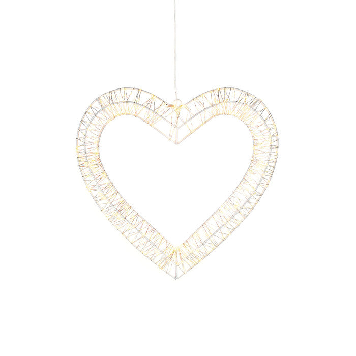 NUVOLE DI STOFFA Cuore 3D con Led 480 Led Luce Calda " LED"