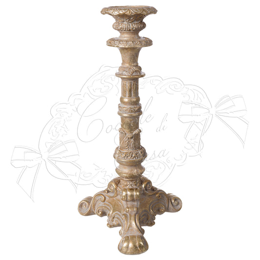 BLEACHED GOLD CANDLESTICK P. 25.5X23X48CM