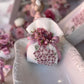 Sacchetto bianco e rosa profumato in lino Ortensia grande Fiori di Lena