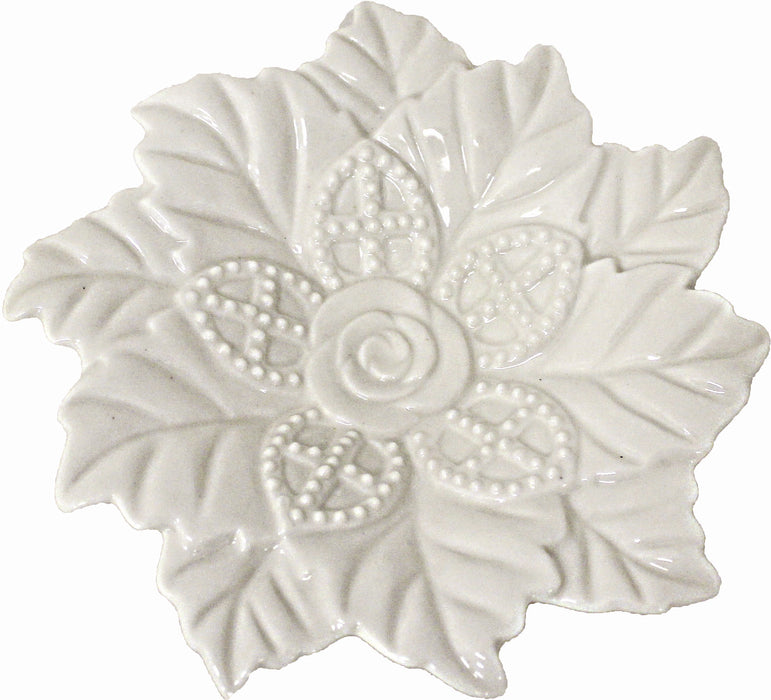 COCCOLE DI CASA Piattino Gardenia In Ceramica Bianco 13x14x3 Cm