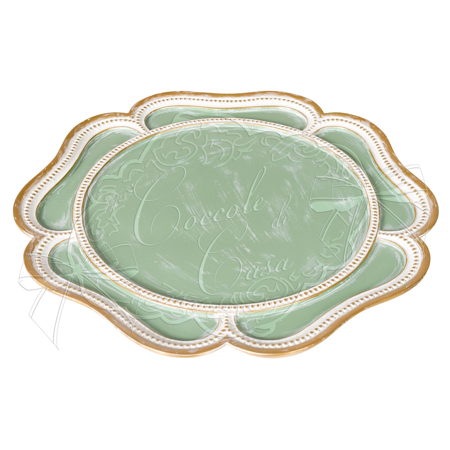 FLOWER SAGE GREEN UNDERPLATE D.38CM