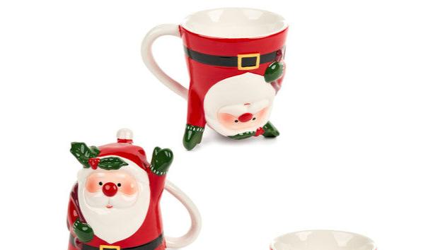 NUVOLE DI STOFFA Tazza Mug Babbo Natale in Ceramica