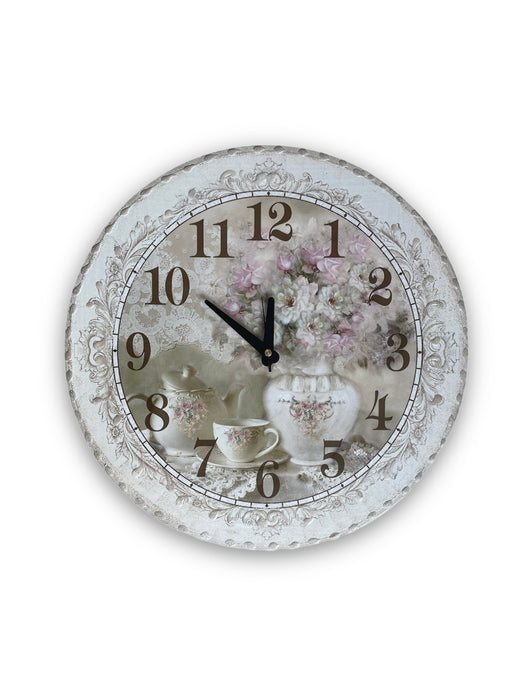 Orologio Shabby chic tondo in legno