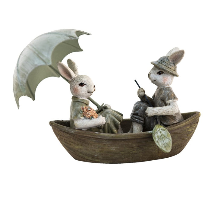 Clayre &amp; Eef bunny in brown boat